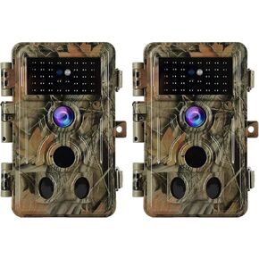 BLAZEVIDEO 2-Pack 48MP 1296P Trail Cameras Night Vision No Glow H.264 فيديو الحركة المنشط 0.1S وقت الزناد مقاوم للماء لصيد الحياة البرية في الهواء الطلق ومراقبة أمن المنزل in Kuwait