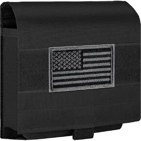 bvya Tactical Molle Water-resistant Pouch Compact Multi-purpose Utility Gadget Gear Waist Pack with Flag Patch