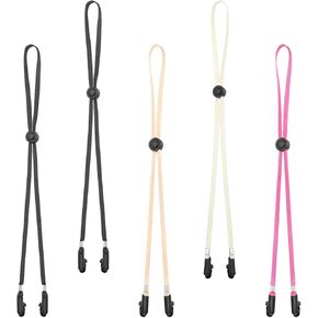PATIKIL Windproof Hat Strap Clips 31.5"x0.28", 5 Pcs Adjustable Elastic Hat Clip with Cord Locks for Fishing Boating Outdoor Sports, Multicolored