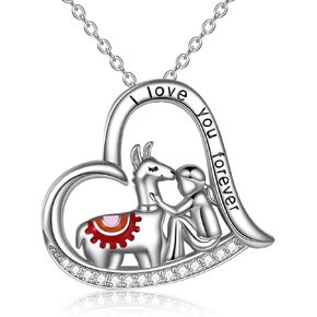 ONEFINITY Llama Gifts 925 Sterling Silver Llama Necklace Crystal Alpaca Pendant Jewelry for Women Mom Girls Gifts