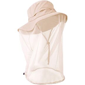 Outdoor Mosquito Net Sun Mesh Mask Cover Fishing Hat Women Men Bucket Hat Cap