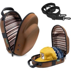 NATIQ - Hat Storage for Baseball Caps | 12x8.66x5.11 inch, For 5-6 Hats, Waterproof, Adjustable Straps, Ethnic Print | Travel Hat Box | Hat Travel Case for Baseball Caps | Hat Case for Travel in Saudi Arabia