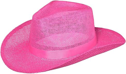Amscan White Straw Cowboy Hat - 5" x 15" (Pack of 6) - Perfect for Halloween Props, Themed Parties, and Costume Accessories in Kuwait