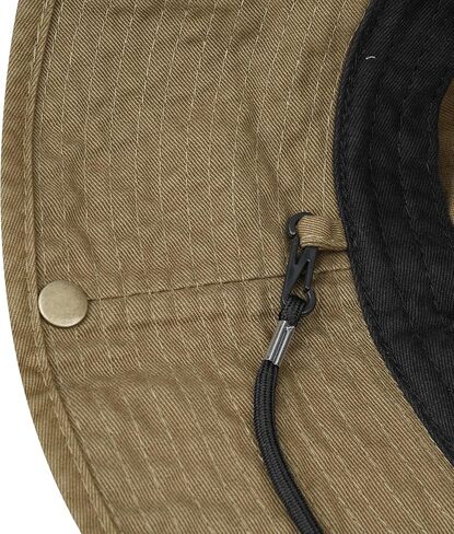 CLAPE Fishing Sun Boonie Hat UV Protection Safari Cap Outdoor Hunting Camping Hat with Chin Cord Wide Brim Cowboy Bucket Hat in Saudi Arabia