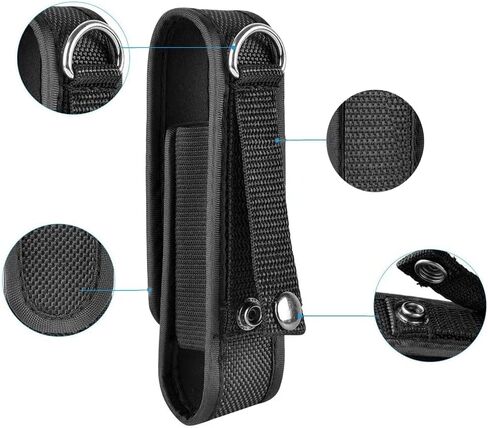 مصباح يدوي تكتيكي مع حافظة، حافظة مصباح يدوي تكتيكي صغير، حقيبة شعلة مصباح يدوي من النايلون، حامل حزام مرن قابل للتعديل حافظة مصباح يدوي Surefire لمصباح يدوي 5 "- 6" in Kuwait