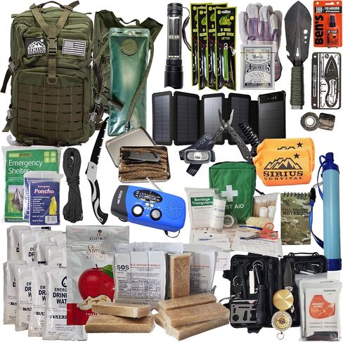 حقيبة Bug Out - حقيبة ظهر Bugout الممتازة المعبأة مسبقًا - مجموعة أدوات النجاة النهائية لمدة 72 ساعة - عناصر النجاة الشاملة - حقيبة الطوارئ in Kuwait