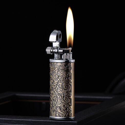 Mini Kerosene Lighter Creative Retro Old-Fashioned Grinding Wheel Lighter Men's Gift (HT718GLASS) in Saudi Arabia