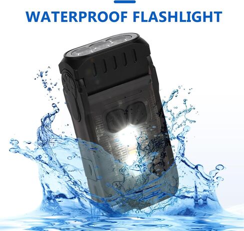 V15 LED مصباح يدوي صغير قوي EDC مع ضوء أحمر أبيض دافئ، ساطع 1200LM USB C قابل لإعادة الشحن 10 أوضاع جيب صغير سلسلة مفاتيح ضوء فلاش مع مشبك IP67 مقاوم للماء رأس دوار مغناطيس ذيل، أسود in Kuwait