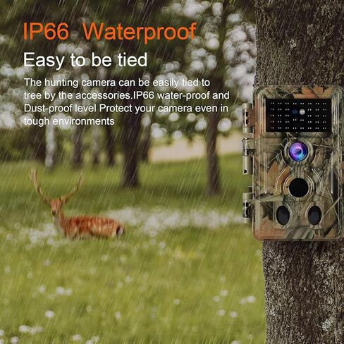 BLAZEVIDEO 2-Pack 48MP 1296P Trail Cameras Night Vision No Glow H.264 فيديو الحركة المنشط 0.1S وقت الزناد مقاوم للماء لصيد الحياة البرية في الهواء الطلق ومراقبة أمن المنزل in Kuwait