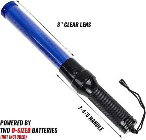 RK 16-Inch Signal Traffic Wand Baton LED Flashlight with Wrist Strap, Blue Finish in Saudi Arabia