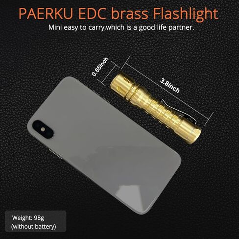 مصباح يدوي EDC من النحاس الصلب على شكل أناناس مع مصباح يدوي صغير XPL HI 6000K LED من Reylight للأماكن الخارجية، وإضاءة انقطاع التيار الكهربائي، وإضاءة الطوارئ، بدون بطاريات in Kuwait