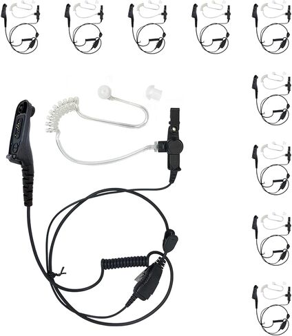 1-Wire FBI Security Acoustic Clear Tube Earpiece Headset with PTT Mic for Motorola Two-Way Radios XPR7350e, XPR7550e, XPR7580, XiR-P8268, MTP850S, APX900, APX1000 in Saudi Arabia
