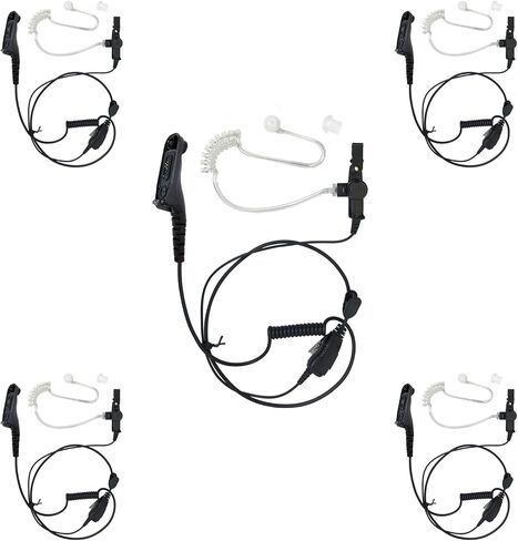1-Wire FBI Security Acoustic Clear Tube Earpiece Headset with PTT Mic for Motorola Two-Way Radios XPR7350e, XPR7550e, XPR7580, XiR-P8268, MTP850S, APX900, APX1000 in Saudi Arabia