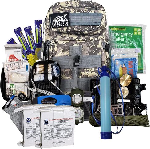 مجموعة أدوات النجاة في حالات الطوارئ لمدة 72 ساعة للعائلة - كن مستعدًا للأعاصير أو الفيضانات أو الأعاصير أو غيرها من الكوارث - 72 ساعة من الطعام والماء لشخصين لكل حقيبة in Kuwait