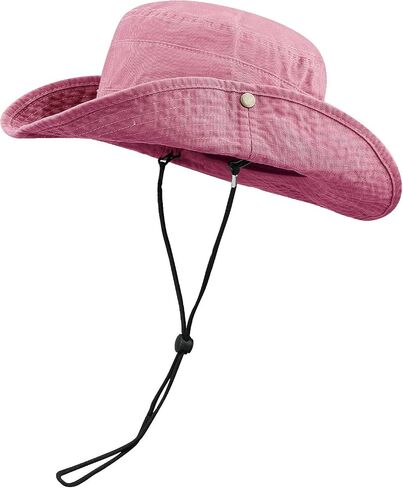 Croogo Wide Brim Bonnie Hats Summer Fishing Sun Hat Cowboy Style Bucket Hat Outdoor Safari Hunting Camping Hat with Chin Cord in Saudi Arabia