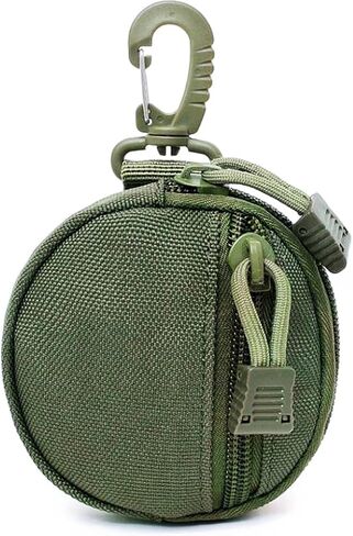 Small Tactical EDC Pouch,Molle Pouch Accessories,Small Round Coin Holder Pouch,Tactical Bag Case as Coin Purse Keychain, Case Wallet,Coin Pouch Keychain,Army Green Color. in Saudi Arabia