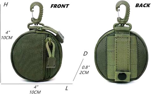 Small Tactical EDC Pouch,Molle Pouch Accessories,Small Round Coin Holder Pouch,Tactical Bag Case as Coin Purse Keychain, Case Wallet,Coin Pouch Keychain,Army Green Color. in Saudi Arabia