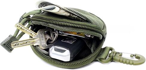 Small Tactical EDC Pouch,Molle Pouch Accessories,Small Round Coin Holder Pouch,Tactical Bag Case as Coin Purse Keychain, Case Wallet,Coin Pouch Keychain,Army Green Color. in Saudi Arabia