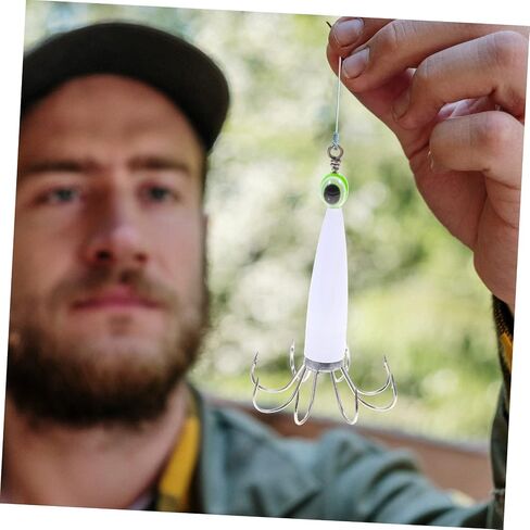 Octopus Squid Hook Bionic Fishing Lure Fishing Jigs Night Fishing Gear Fishing Hook Glow Squid Jigs in Saudi Arabia