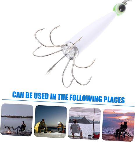 Octopus Squid Hook Bionic Fishing Lure Fishing Jigs Night Fishing Gear Fishing Hook Glow Squid Jigs in Saudi Arabia