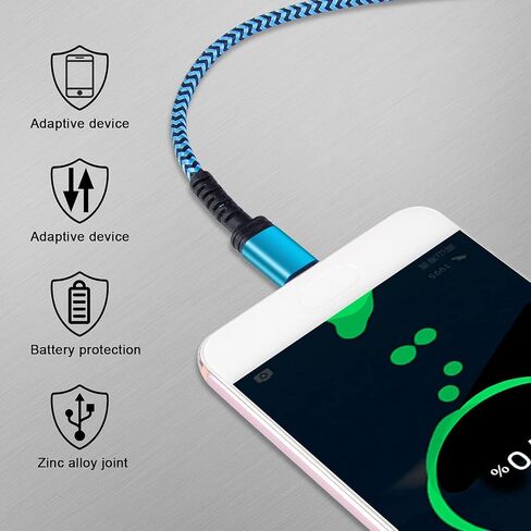 كابل شاحن سامسونج S23 نوع C شحن سريع USB C سلك هاتف أندرويد [6FT، 2 حزمة] لهاتف Samsung Galaxy S24/S21 5G/A03/S23/S22/S20، A54/A53/A35/A55، Z Flip 5/4/Z Fold 5 4، جوجل بيكسل 8a 8 7 6، آيفون 15 in Kuwait