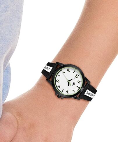 Lacoste Rider Unisex Quartz 2020148 Plastic Case and Silicone Strap Watch, Color: Blue in Saudi Arabia