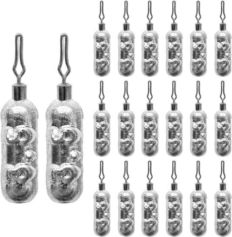 Fishing Weights 20 Pcs - Lead Sinkers Fishing 3.5 g (0.12 oz) - Fishing Weights Freshwater & Saltwater - Oval Removable Fishing Weights Sinkers in Saudi Arabia