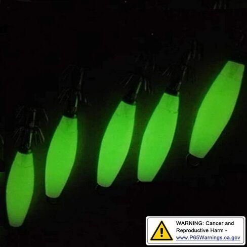 Luminous Squid Jig Hooks Stainless Steel Needles Fluorescent Fishing Cuttlefish Sleeve Squid Jig Baits Night Fishing Saltwater Lures Glow Squid Catcher Hard Baits in Saudi Arabia