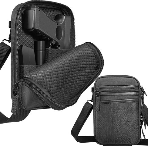 Concealed Carry Handgun Pouch Bag,Double Layer Capacity Gun Cases for Pistols Fanny Pack Waist Belt Gun Carrying Bags in Saudi Arabia