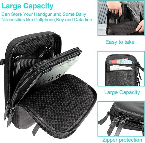 Concealed Carry Handgun Pouch Bag,Double Layer Capacity Gun Cases for Pistols Fanny Pack Waist Belt Gun Carrying Bags in Saudi Arabia