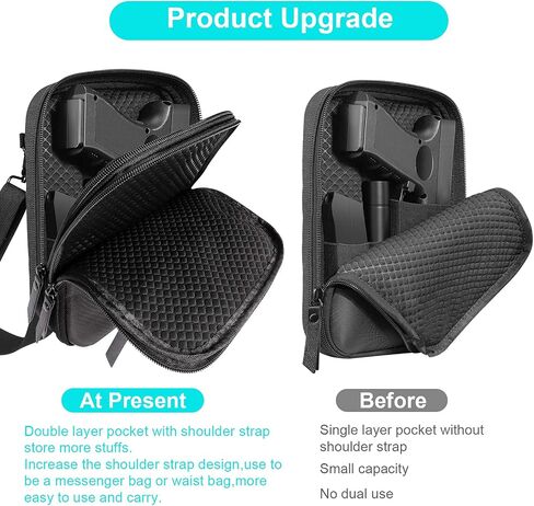 Concealed Carry Handgun Pouch Bag,Double Layer Capacity Gun Cases for Pistols Fanny Pack Waist Belt Gun Carrying Bags in Saudi Arabia