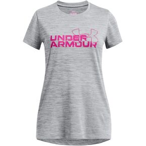 Under Armour Girls' Tech Twist Wordmark Logo Short Sleeve T Shirt
