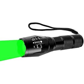 2 Pack Tactical Green Light Flashlight Single Modes Zoomable LED Hunting Light for Night Vision