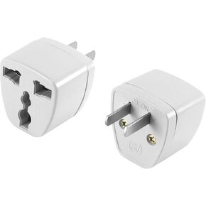 Cellet Universal Travel Adapter: Seamless Plug Conversion for International Travelers AC Wall Power Adapter to Convert China, UK, AU, EU & Other Plugs to US Plug Socket (2PACK)