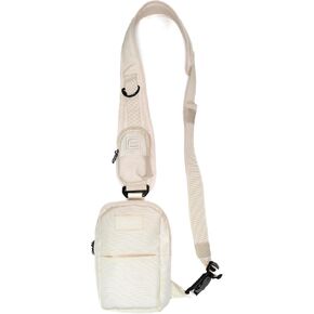 WREW Mini Sling Bag for Men-Cross body bag with Reflective Straps, Sling Crossbody bags for Women-Travel Backpack for Hiking,Daypack Multipurpose Over the Shoulder Chest Bags with Keyholder (Grey)