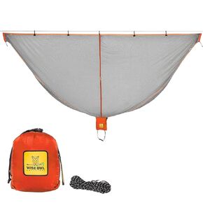 شبكة أرجوحة من Wise Owl Outfitters - شبكة ناموسية SnugNet للأراجيح - جودة ممتازة، مقاومة للماء، شبكة أرجوحة شبكية مع سحاب على الوجهين - معدات تخييم أساسية