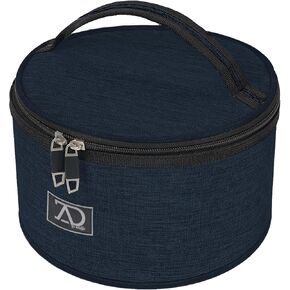 Travel Case for Wigs, Black Quilted Nylon with Interior Mirror, Zipper, & Double Stitching, Lightweight & Portable Wig Pouch by Adolfo Design