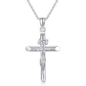 LWXIE Diamond Cross Neckalce for Women 925 Sterling Silver Butterfly Cross Pendants Necklace Jewelry Gift for Girls Mom Wife Girlfriend Daughter Sister Friend