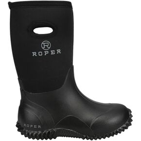 ROPER Kids Boys Barnyard Pull On Casual Boots Mid Calf - Black - Size 5 M