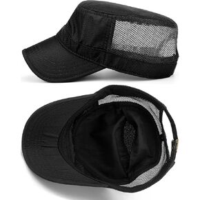 Hidden Pocket Cadet Army Hat Quick Dry Military Flat Top Baseball Dad Sun Cap Mesh Back in Kuwait