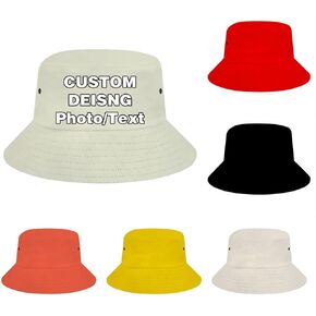 Custom Bucket Hat Personalized Text Photo Personalized Summer Sun Hat Fisherman Cap