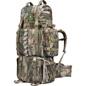 Hunting Backpack for Men, 60/80L Camo Backpack with Waterproof Rain Cover, 600D Hunting Pack for Hunters