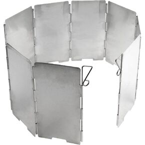 Semetall Camping Stove Windscreen 12 Plates Folding Outdoor Stove Windscreen Aluminum Camping Stove Windshield with Carrying bag-1Pack(3.3"W*9.5"L)