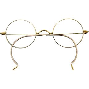 Circleperson Pure Titanium Eyeglasses Vintage round Cable temple Light Weight