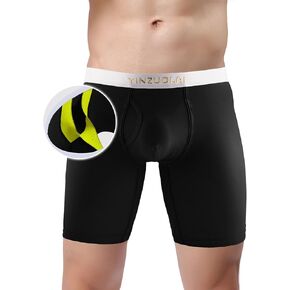 YINZUOLAI Mens Anti-Chafing Support Pouch Boxer Briefs Underwear with Flap for Balls