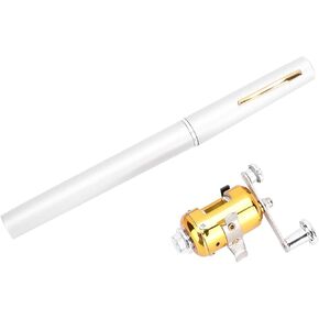Fishing Rod Reel Combo Set, Mini Ice Telescopic Fishing Rod and Reel Combos Aluminum Alloy Fishing Reel Fishing Gear Pen Type Reel Accessories