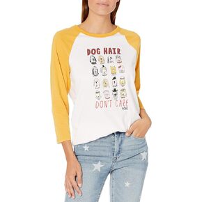 Skechers Women's Bobs for Dogs and Cats 3/4 Length Graphic Baseball T-Shirt