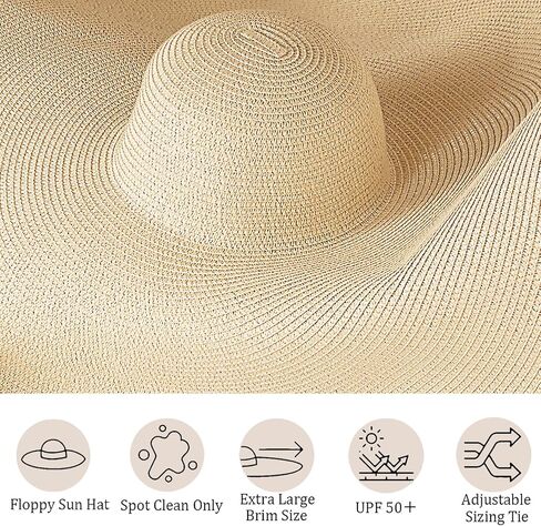 المتضخم قبعة القش للشاطئ للنساء موضة كبيرة واسعة حافة قبعات لا تغطي الرأس بالكامل الصيف نشمر قبعة الشمس المرنة لقبعة الشاطئ قابلة للطي in Kuwait