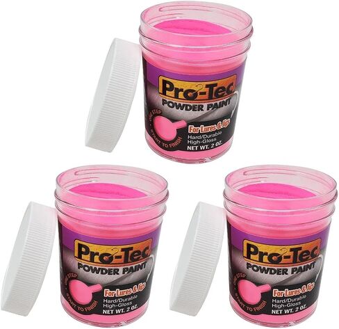 Pro Tec Powder Paint Bundle, Green Chartreuse - 3-Pack, Powder Lure Paint for Jig Heads, Fishing Lure Paint and Dye, 2 Oz in Saudi Arabia