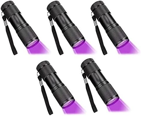UV LED Flashlight Black Light UV Lights 9 LED Ultraviolet Blacklight Flashlights Pets Urine and Stains Detector on Clothes Carpet Rugs (2 Pack) in Saudi Arabia